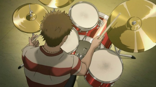 anime playing drums